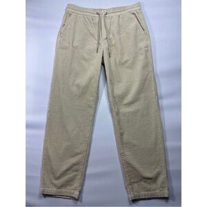 Marine Layer Men's Relaxed Fit Beige Corduroy Drawstring Pants
-Size L (32x28.5)